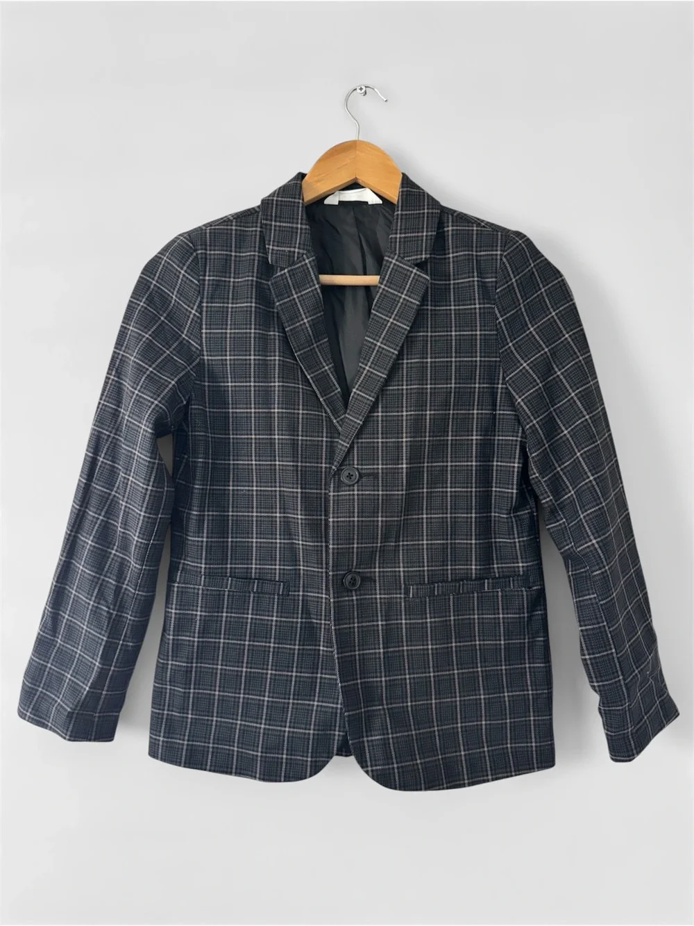 Cat & Jack Charcoal Plaid Kids Blazer